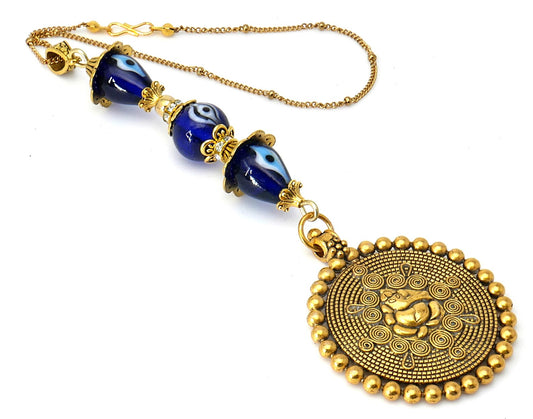 Ganesha | Evil Eye Protection | Car Rearview Mirror Ornament | Good Luck | Happiness | Good Fortune | Success | Prosperity | Spirituality