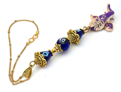 Ganesha | Evil Eye Protection | Car Rearview Mirror Ornament | Good Luck | Happiness | Good Fortune & Prosperity | Success in Study