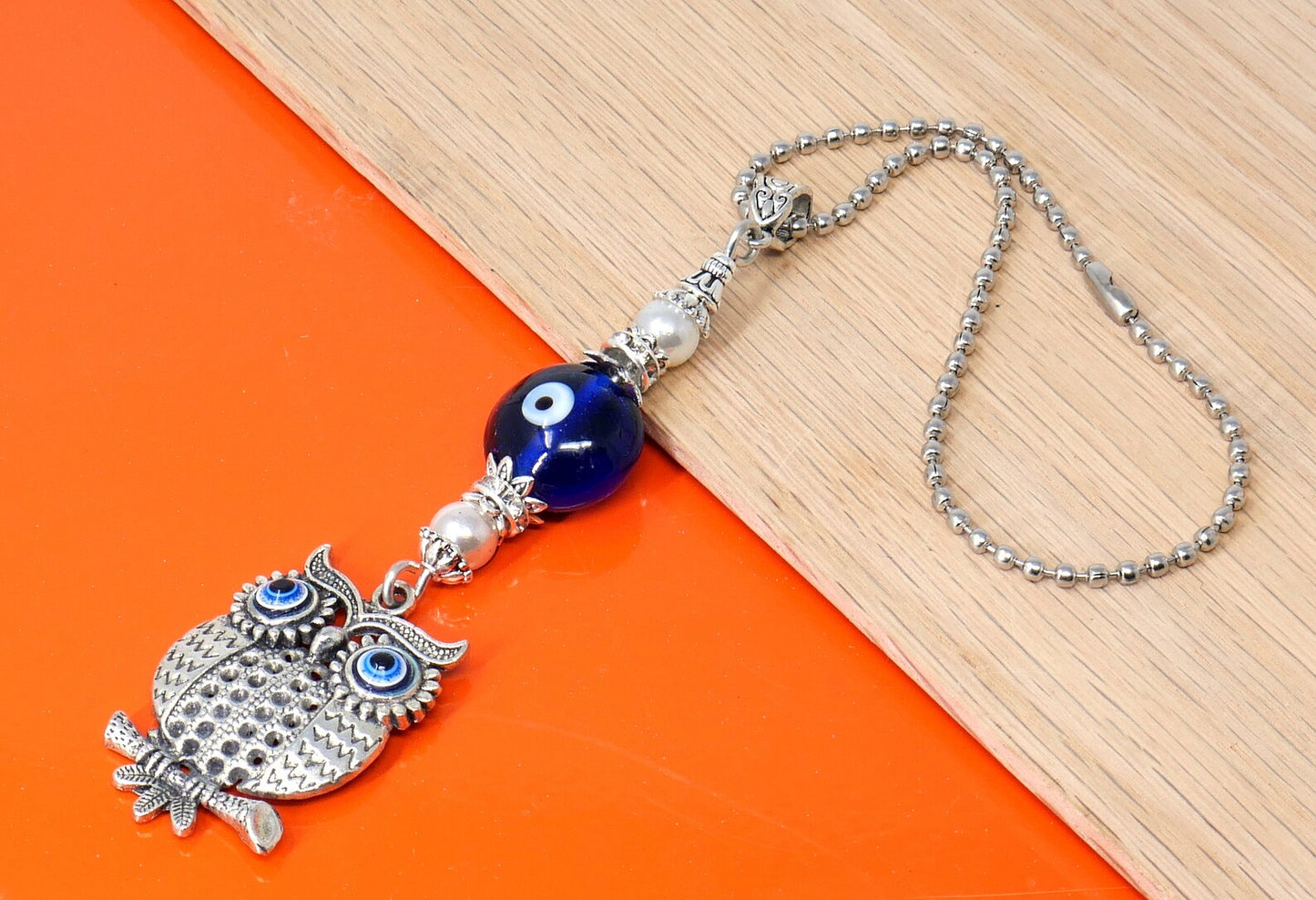 Owl | Evil Eye Protection | Antique Silver/Gold Plated Option | Car Ornament | Good Luck | Positive Vibes | Intuition Power | Inner Wisdom