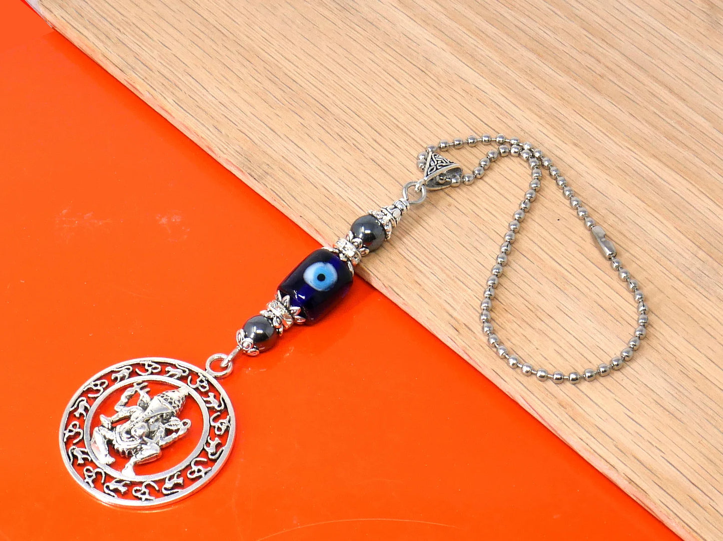 Ganesha | Evil Eye Protection | Car Rearview Mirror Ornament | Good Luck | Happiness | Good Fortune | Success | Prosperity | Spirituality