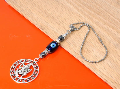 Ganesha | Evil Eye Protection | Car Rearview Mirror Ornament | Good Luck | Happiness | Good Fortune | Success | Prosperity | Spirituality