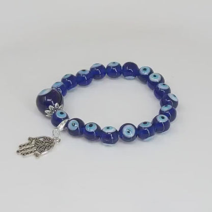 Evil Eye Protection | Blue Evil Eye Beads Stretchable Bracelet for Unisex | Evil Eye Protection Bracelet