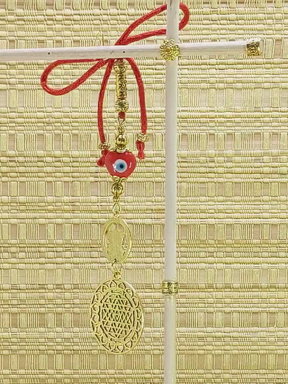 Divine Sri Yantra Evil Eye Protection Car Hanging-Money Attraction Yantra for Good Luck, Success, Fortune, Prosperity & phenomenal Abundance