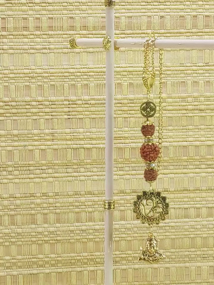 Divine Shiva Trishul Rudraksha And OM Car Hanging, Trident Pendant, Evil Eye Protection Amulet, Hindu Mirror Charm, Spiritual Car Decor Gift