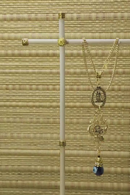 Evil Eye Protection Lord Shiva & Divine Power Trishul Pendant Car Mirror Hanging, Handbag/Backpack Hanging for Good Luck and Protection