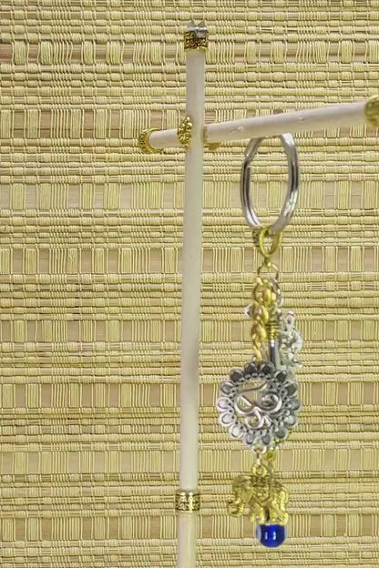 Evil eye Protection Lord Hanumanji Kavach(Amulet)-Indian Hindu Protection & Strength Key Ring for Home/Car/Office/Business-Hindu Deity Charm