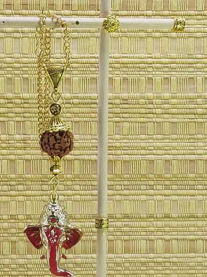 Lord Ganesha Car Rearview Mirror Ornamental Hanging | Happiness | Good Luck Fortune & Prosperity | Success in Study | Overcome Obstacles