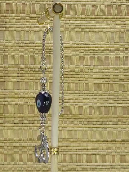Evil Eye Protection, Divine OM Car Rear View Mirror Ornament-Handbag Hanging for Evil Eye Protection Amulet and Good Luck Protection
