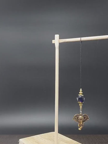 Evil Eye Protection OM & Lucky Elephant Key Ring- Car Rear View Mirror Accessories, Car Mirror Ornament, Tribal Car Charm, Gift for Diwali