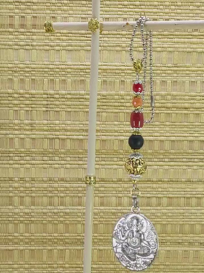 Ganesha | Evil Eye Protection | Car Rearview Mirror Ornament | Good Luck | Happiness | Good Fortune | Success | Prosperity | Spirituality