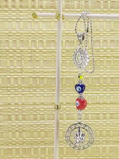 Ganesha | Evil Eye Protection | Bag Backpack Cellphone Case Charm Ornament | Good Luck | Happiness | Good Fortune | Success | Prosperity