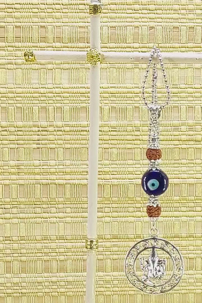 Ganesha | Evil Eye Protection | Car Rearview Mirror Ornament | Good Luck | Happiness | Good Fortune | Success | Prosperity | Spirituality