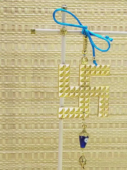 Traditional Indian Auspicious Symbol Swastik Hanging for Good Luck | Evil Eye Protection| Car Mirror Ornament | Transmute Negative Engeries